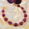 Vintage Royal premium Ruby-Bead Necklace with Gold Balls