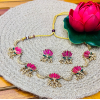 Lotus Charm Antique Gold Choker Necklace Set